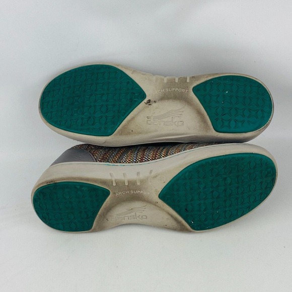 Womens 38 US 7.5-8 Dansko Belle Slip‎ On Sneakers Textured Canvas Striped Shoes - Picture 8 of 11